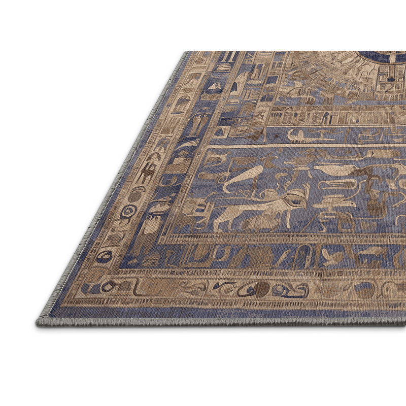 Machine Washable Gray Area Rug, Square 8'