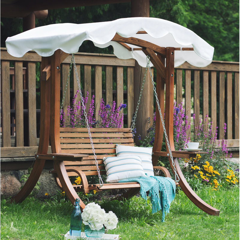 Lechlade 2 Person Porch Swing with Canopy