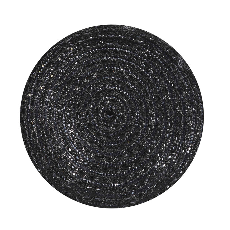 Gatsby Round Throw Pillow, Black