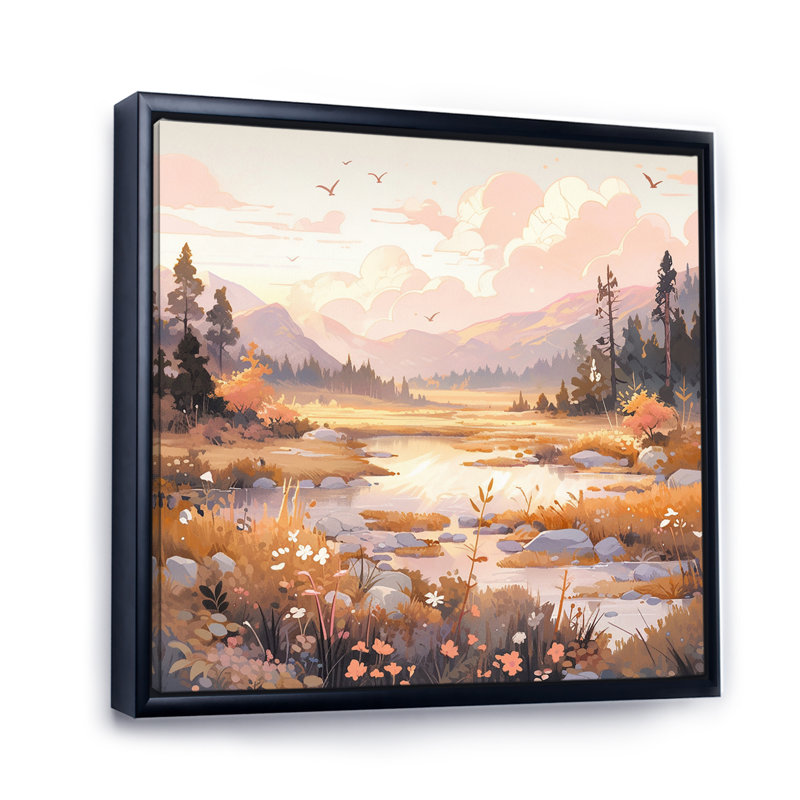 Sommet sérénité - paysages, impressions d'art mural, H 30 po x l 30 po x P 1 po, Cadre flottant noir