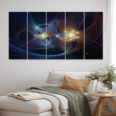 Bright Star Dance Stellar Harmony II - Space Canvas Print - 5 Equal Panels