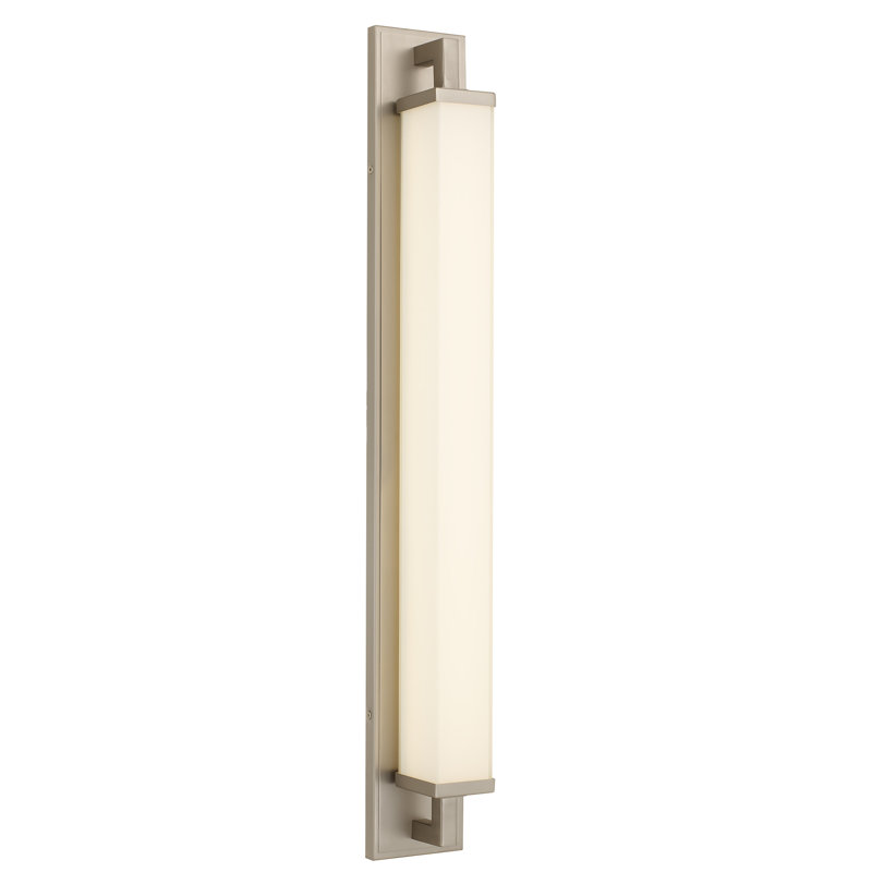 Barre d'éclairage intégrée pour meuble-lavabo à DEL, Nickel brossé, H 4,5 po x l 34 po x P 4 po