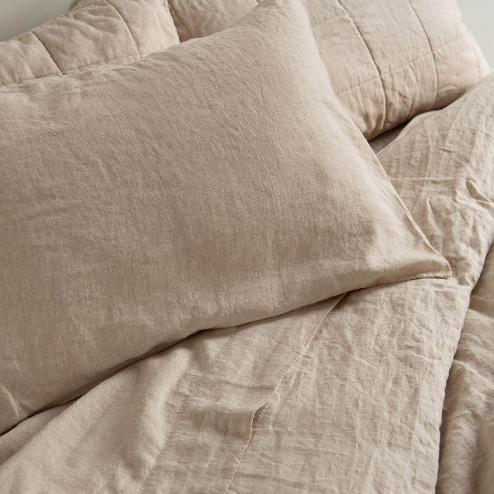 100% French Linen Duvet Cover, Putty Heather, King Duvet Cover