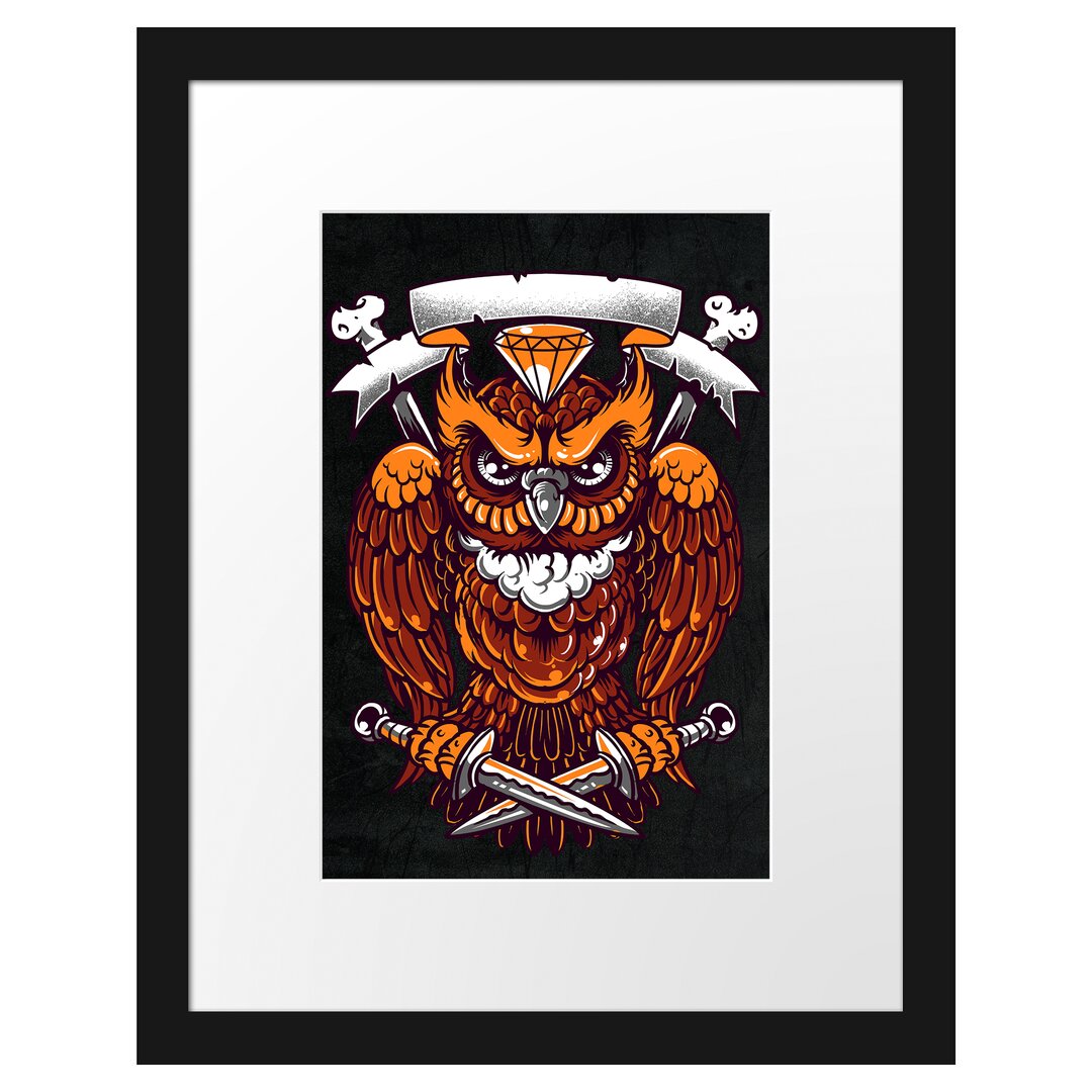 Gerahmtes Poster Rogue Owl Black