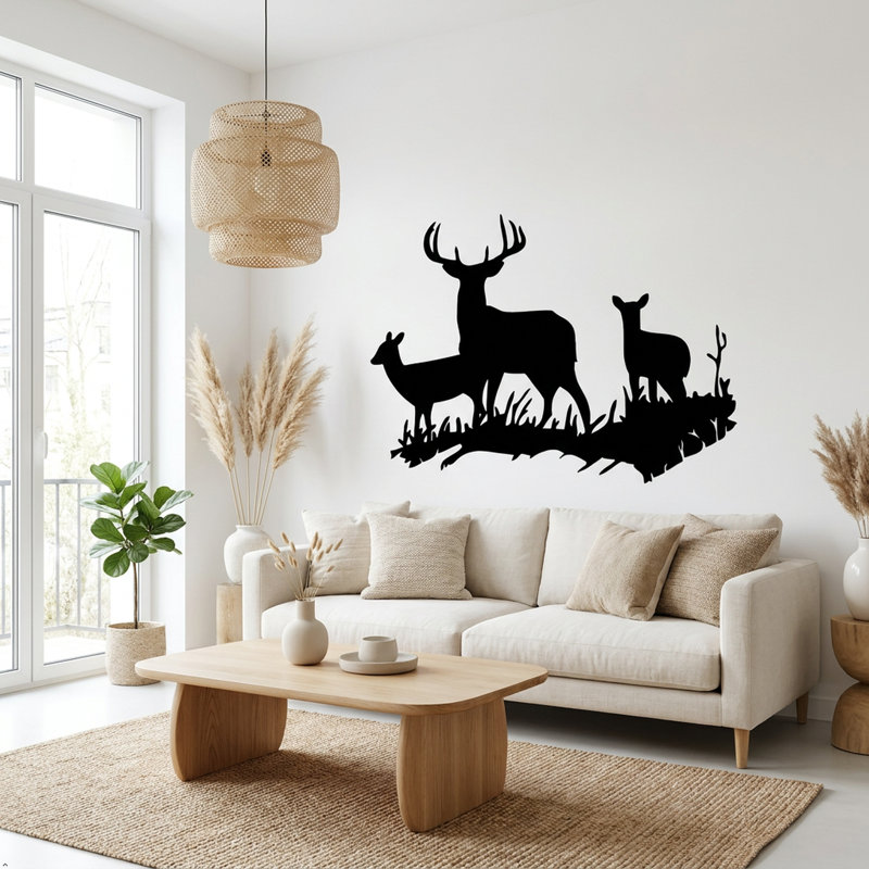 Adhésif décoratif en vinyle chevreuil chevreuil, H 18 po x l 25 po, Rouge