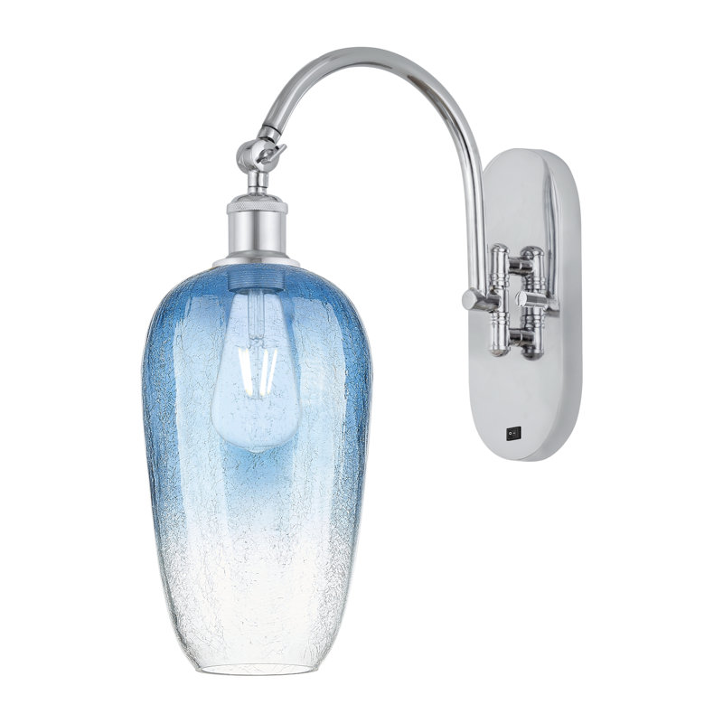 Applique murale pivotante 1 lumière Ballston - Kazmierski, Chrome poli, Bleu saphir
