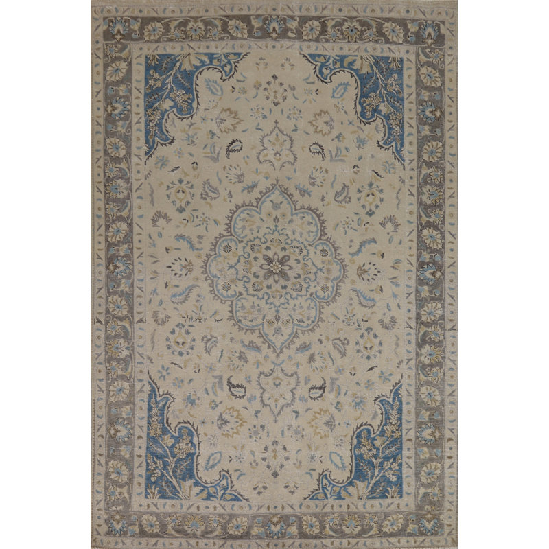 Tapis traditionnel floral fait à la main 7 x 10