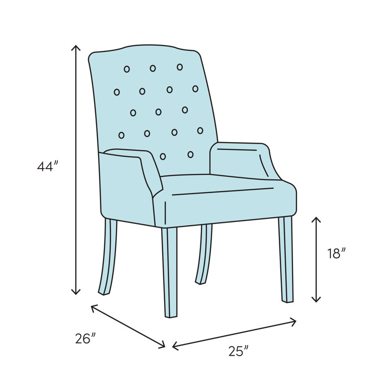 Chaise avec accoudoirs rembourrés en or en mousseline