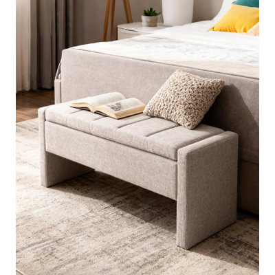 Linen Storage Ottoman Bench, 41.7" Multi-Functional Foot Rest with Hidden Storage for Bedroom & Living Room