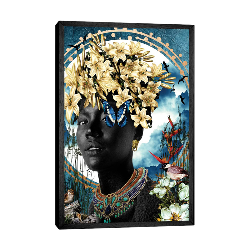 Lily Blue by Yvonne Coleman Burney - Print on Canvas, 66.04 cm H x 45.72 cm W, Black Framed
