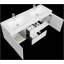 Meuble-lavabo flottant de 60 po avec lavabo double en résine et tiroirs à fermeture en douceur, solution de rangement murale moderne-840219072