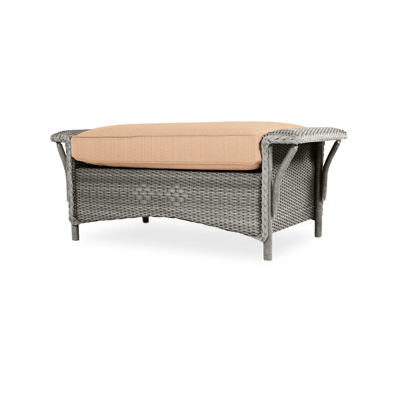 Nantucket Outdoor Ottoman, Beach Navy, Pewter