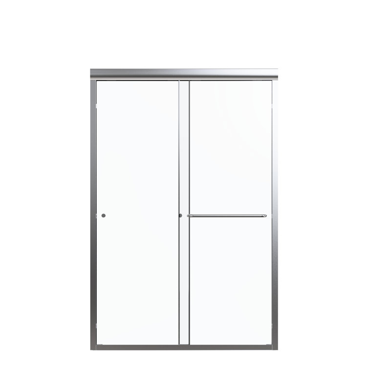 48 In W X 72 H Shower Door, Double Bypass, 6Mm Tempered Glass, , Simple Towel Bar Handle Bathroom Sliding 44"-48"W 72"H, Build