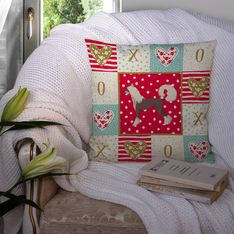 Housse et insert de coussin extérieur Dalmatian Love, Chien chinois à crête