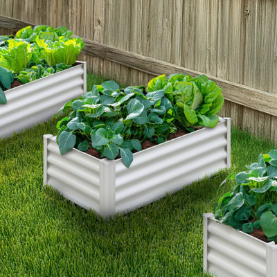 The Organic Garden Co Hakea 4' x 2' x 1' Metal Galvanized Steel Rectangle Garden Bed Surfmist