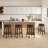 Upholstered Swivel Solid Wood Frame Bar Stool-2003177739-2003177736