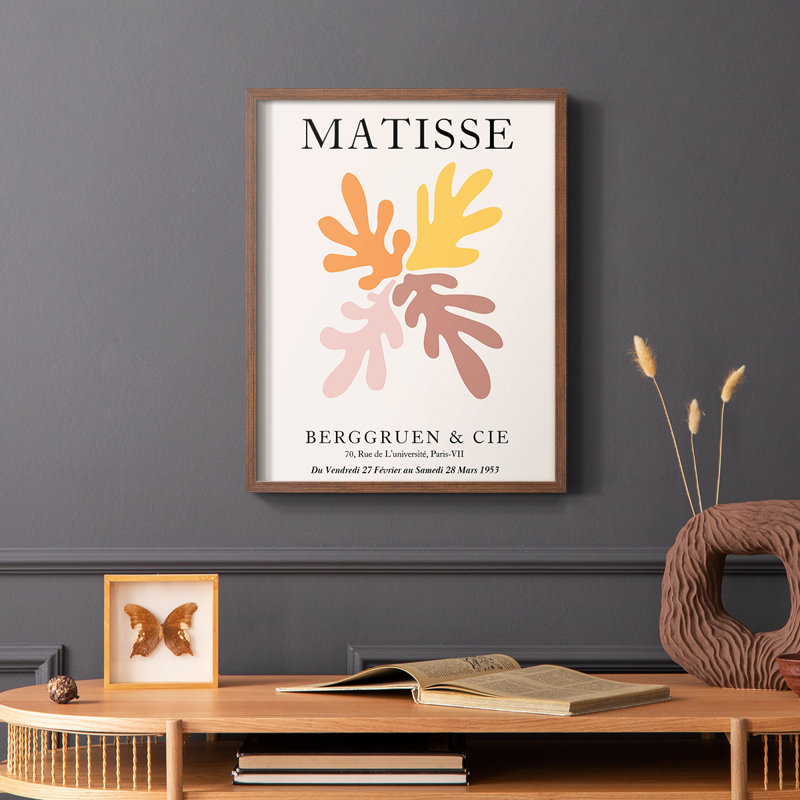 Matisse D, reproduction encadrée - bois massif, H 14 po x l 11 po, Cadre photo brun simple