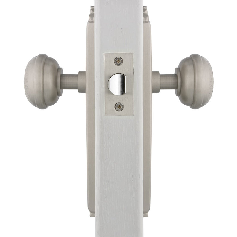 Egg & Dart Plate with Egg & Dart Door Knob, Satin Nickel, 2.375"
