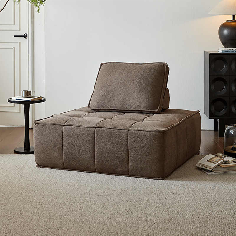 Canapé compressible en velours côtelé brun foncé 39,37 po