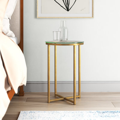 Wasser Glass Top End Table