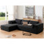 Canapé modulaire de 112 po avec table d'appoint gratuite, siège large, entièrement rembourré, canapé en tissu bouclé infroissable avec méridienne, combinaison libre, canapé en forme de L pour le salon, aucun assemblage requis-836562006