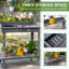 Wooden Potting Bench Work Table with 2 Removable Wheels