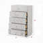 Stylish Chest With 5 Storage Drawers, Bedroom Chest With Metal Knobs