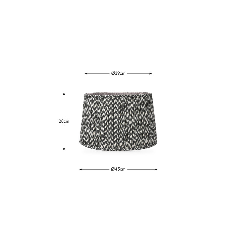 Mio Empire Cotton Lamp Shade ( Uno ), 29cm H x 45cm W x 45cm D, Black