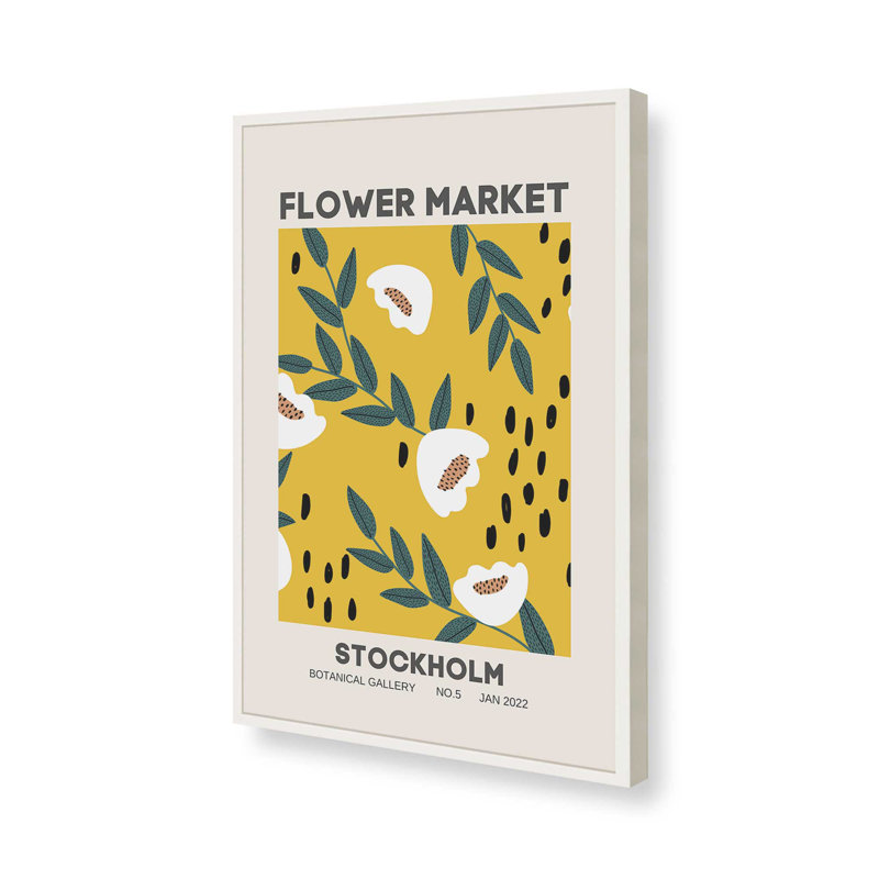 Stockholm Flower Market, reproduction d'affiche, Blanc opaque, H 25 po x l 19 po