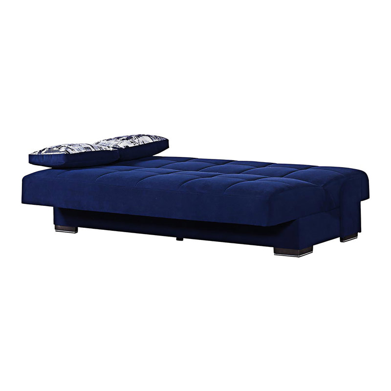 Canapé-lit rembourré convertible avec rangement, Bleu