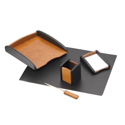 Novak Wood Desk Organizer Set