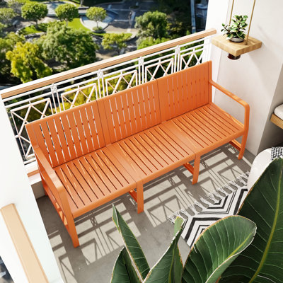 Mobilier d'intérieur / d'extérieur en polypropylène à 3 places brun abricot, léger et ultra, facile à installer pour se prélasser au bord de la piscine, extérieur en polypropylène, imperméable, petit profil mince