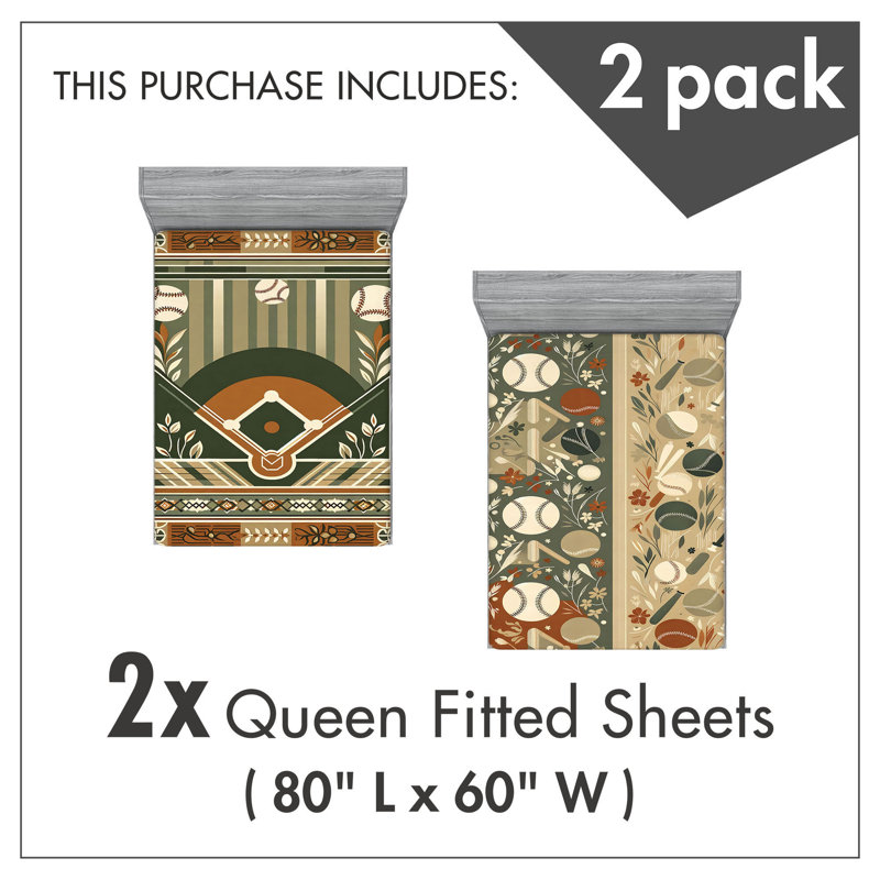 Microfiber Baseball Fitted Sheet, Queen Fitted Sheet
