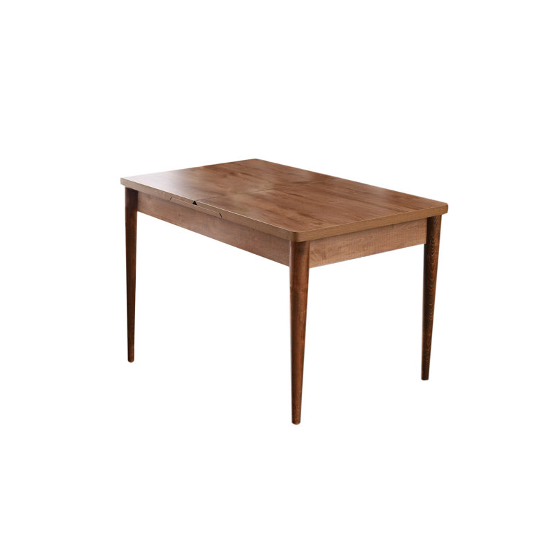 Extendable Dining Table, Walnut Color, 51.2 x 31.5 x 29.5 inches | 100% Melamine Coated Particle Board, Plastic Legs, Extends to 64.9 inches | Stylish & Durable, Perfect for Family Gatherings & Modern Dining Rooms