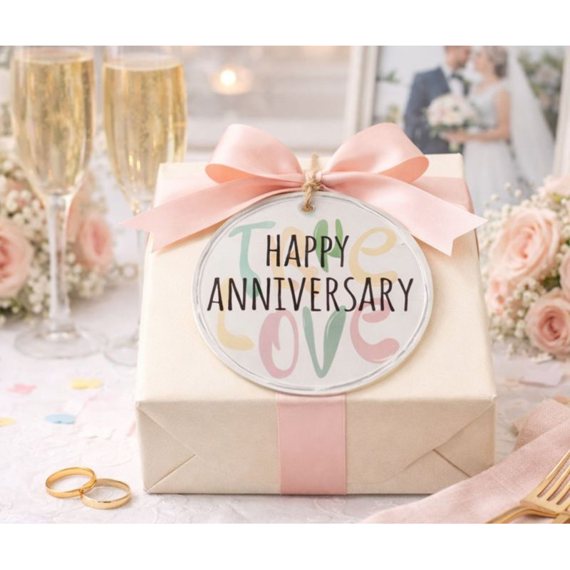 Ornement en verre Happy Anniversary True