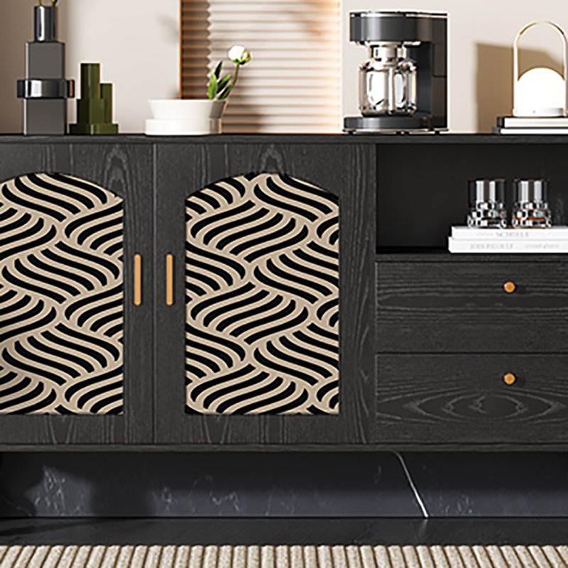 Buffet avec rangement 59,1 po, Noir, noir, noir, noir