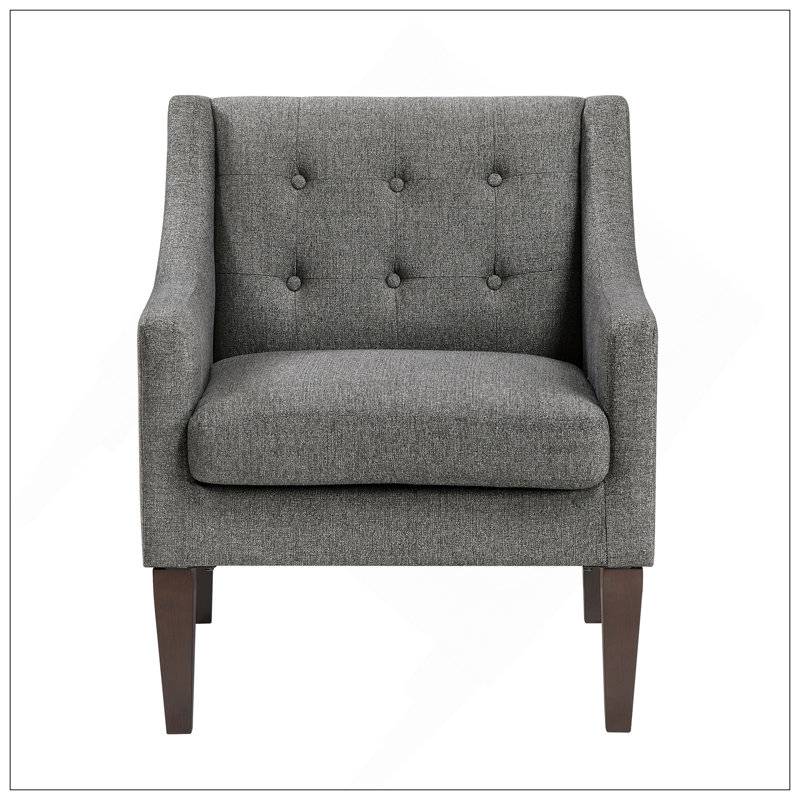 Clopton 26" Mid Century Modern Accent Chair - Textured Accent Chair with Removable Cushion Cover, Button-Tufted Back