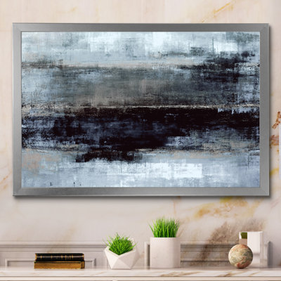 Blue Meets Beige Abstract Art II - Picture Frame Print on Canvas