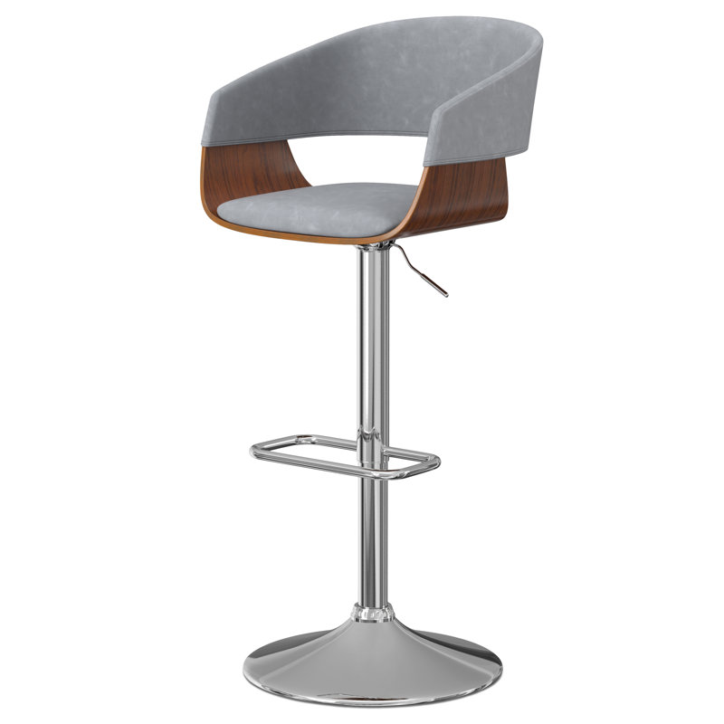 Tabouret de bar Midell, Gris pierre