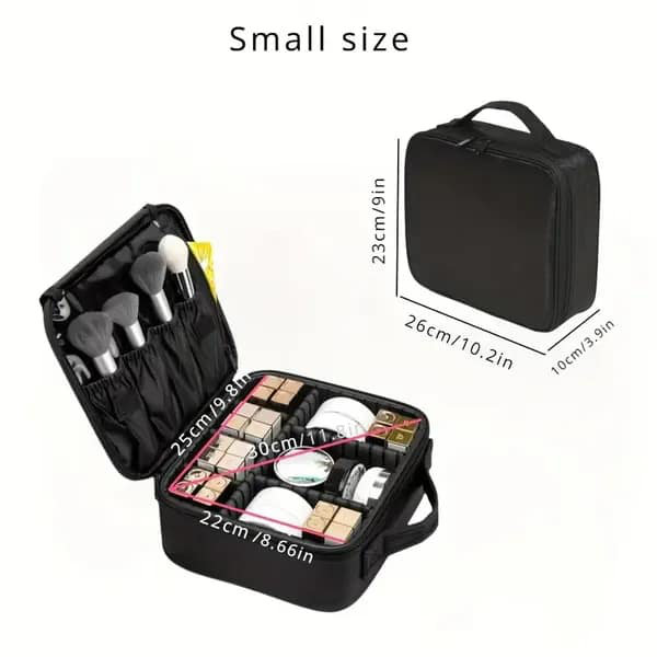 Portable Makeup Train Case – Multi-Layer Organizer for Cosmetics & Skincare (Gift-Ready)
