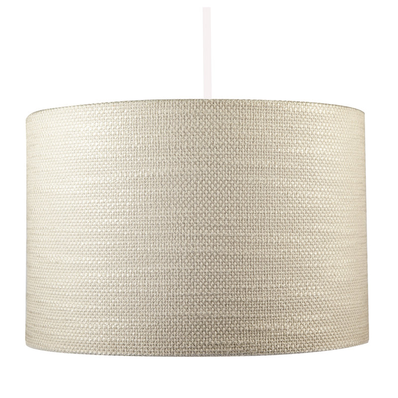 20 cm H Drum Fabric Lamp Shade ( Slip-On ), Coconut