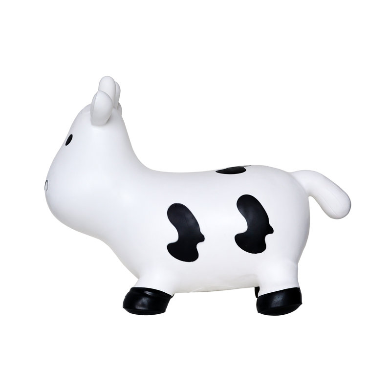 Vache gonflable avec trémies, Blanc / noir