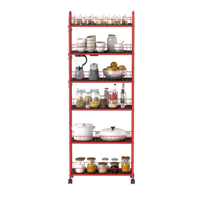 Rolling Slim Bathroom, Kitchen Utility Cart, Storage Shelf Narrow Organizer Rack