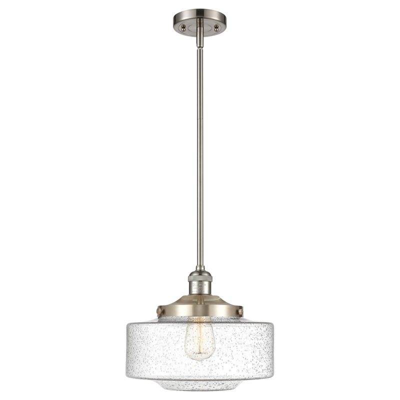 Mini-luminaire suspendu à tige lumineuse 12 po Franklin Restoration - Lainee - ampoule non incluse - finition bronze frotté