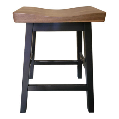 Walnut Backless Bar Stool, Cafe Height