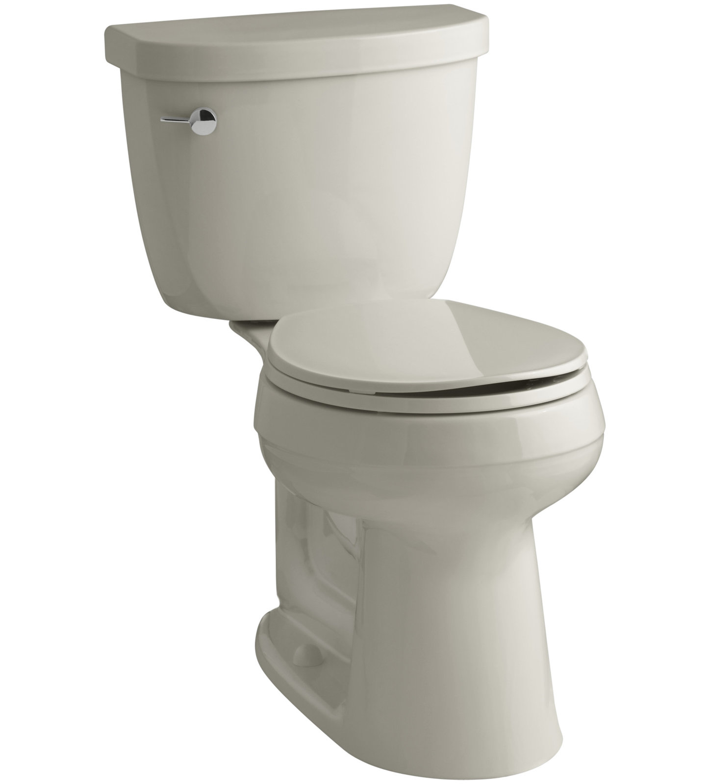 Cimarron 1.6 GPF 2-Piece Round Toilet, Sandbar, Left-Hand