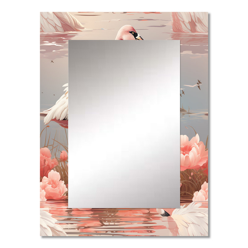 Décoration murale rétro flamant rose rétro, 32 po x 24 po