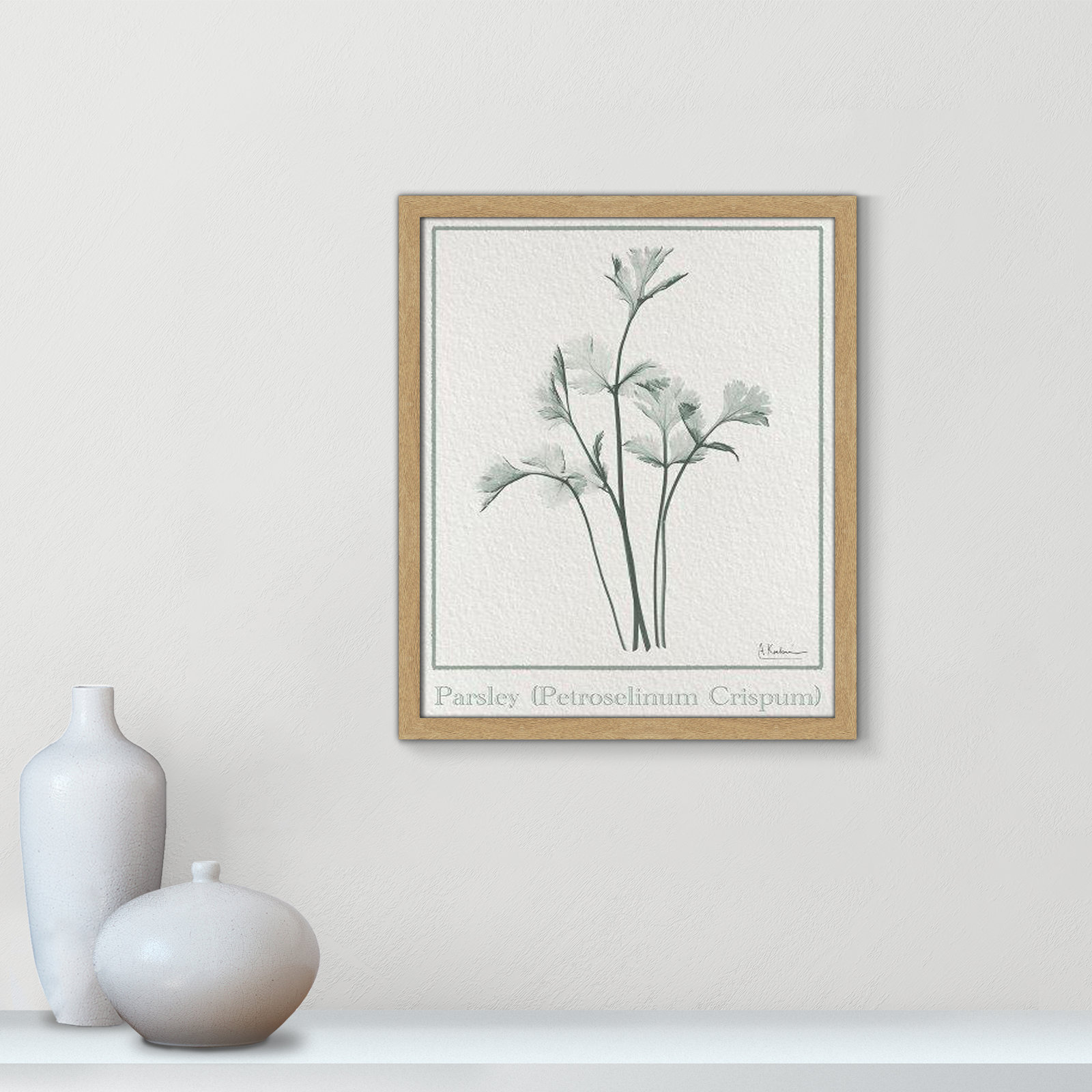 Jeanette "Parsley II" Print by Albert Koetsier, 19" H x 16" W x 1.25" D, Natural Framed Paper