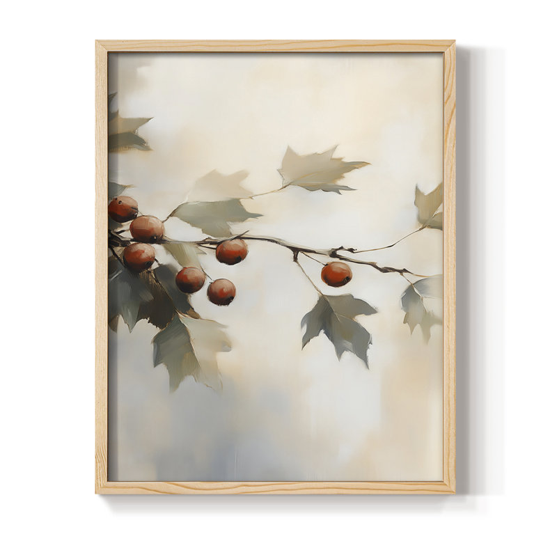 «Christmas Holiday Art», série 2-Lxxviii, reproduction encadrée - bois massif, Naturel, H 21 po x l 17 po