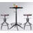 Jivka Pine Round Solid Wood Top Metal Base Dining Table